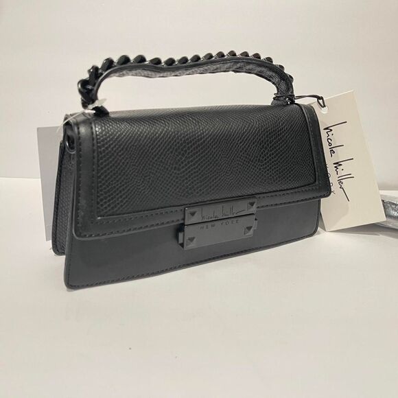 Nicole Miller Handbags - Nicole Miller Black Snakeskin Bag – Small – Style HBNM-323-00046-26